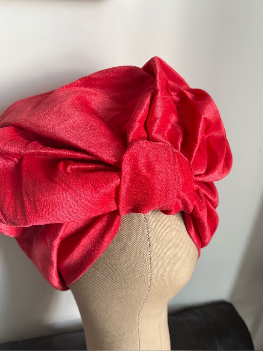Vibrant Red Turban Hat